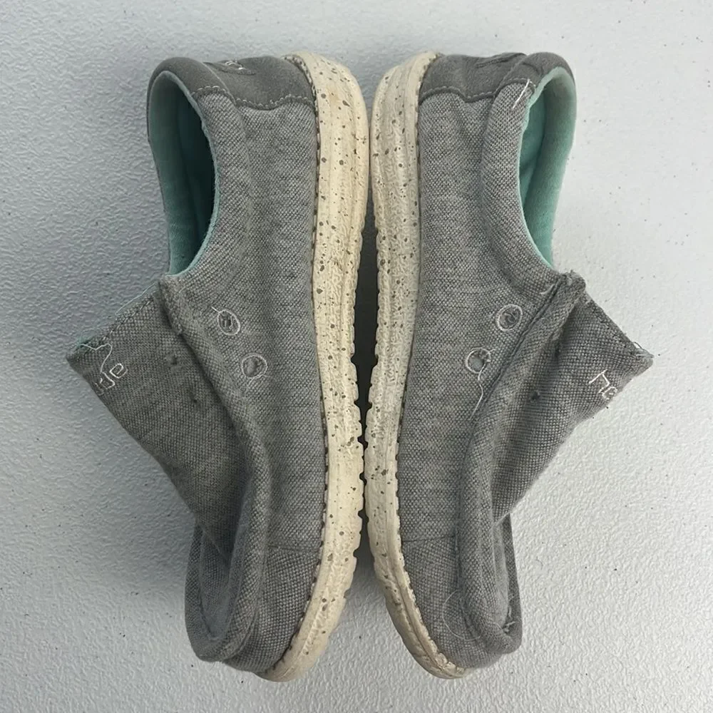 Hey Dude Wally Youth Stretch Grey Round Toe Low Cut Memory Foam Chukka Loafer Y1 - Picture 6 of 8